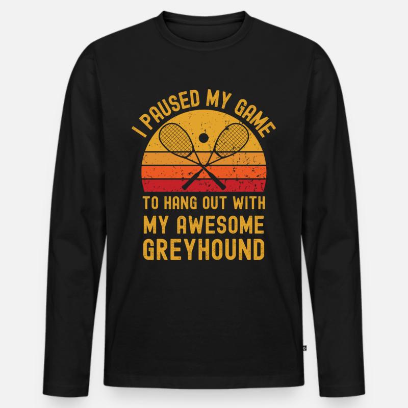 Squash und Greyhound - Männer Premium Bio Langarmshirt - Schwarz