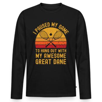 Squash and Great Dane - Men's Premium Organic Long Sleeve Shirt - black - Front - Nico (187cm)