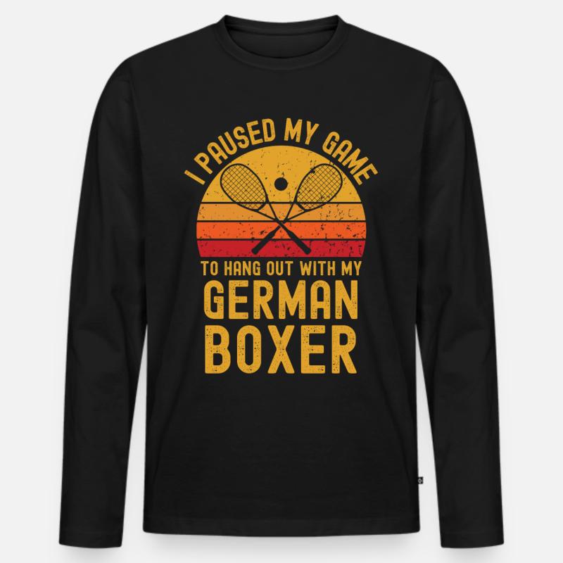Squash und Deutscher Boxer - Männer Premium Bio Langarmshirt - Schwarz
