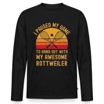 Courge et Rottweiler - T-shirt manches longues Premium bio Homme - noir - Devant - Nico (187cm)