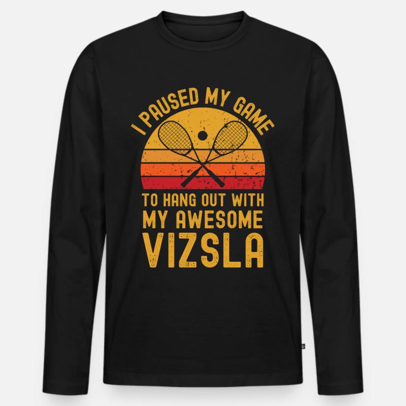 Squash und Vizsla - Männer Premium Bio Langarmshirt - Schwarz