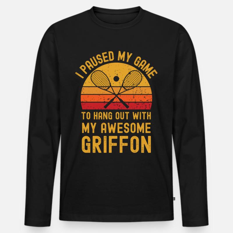 Squash und Griffon - Männer Premium Bio Langarmshirt - Schwarz