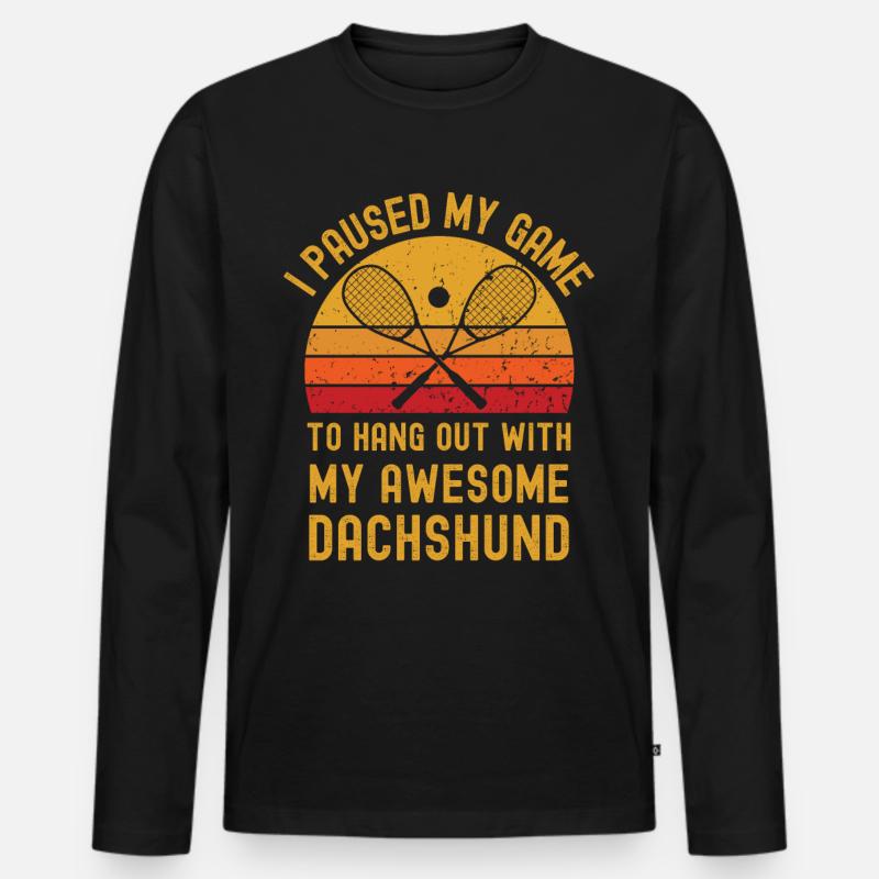 Squash und Dackel - Männer Premium Bio Langarmshirt - Schwarz