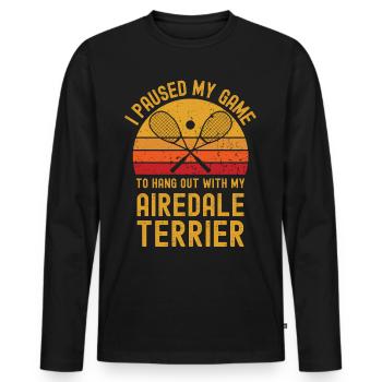 Squash und Airedale Terrier - Männer Premium Bio Langarmshirt - Schwarz - Vorne - Nico (187cm)