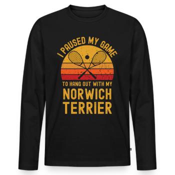 Squash and Norwich Terrier - Men's Premium Organic Long Sleeve Shirt - black - Front - Nico (187cm)