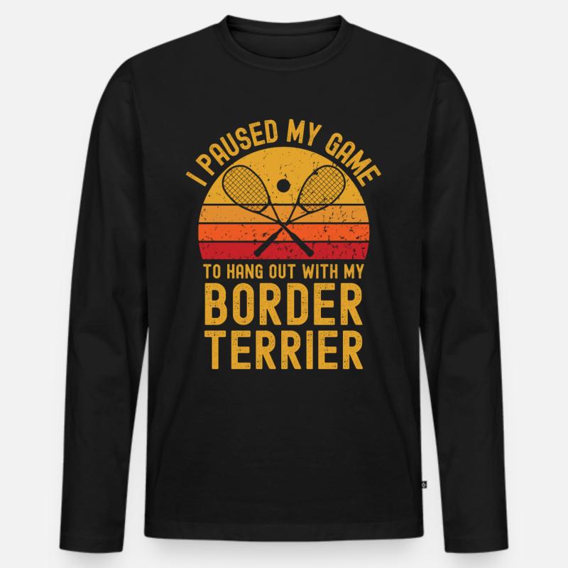 Squash und Border Terrier - Männer Premium Bio Langarmshirt - Schwarz