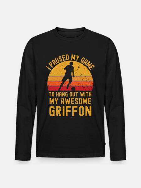 Football and Griffon - Men's Premium Organic Long Sleeve Shirt - black
