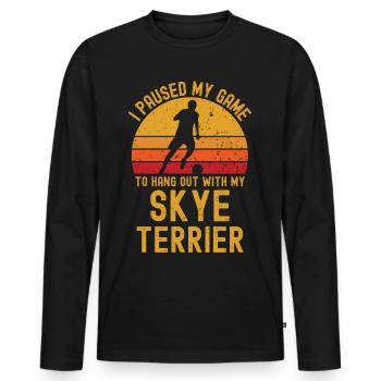 Football et Skye Terriers - T-shirt manches longues Premium bio Homme - noir - Devant - Nico (187cm)