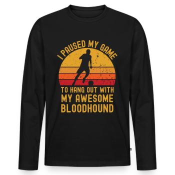 Football et Limier - T-shirt manches longues Premium bio Homme - noir - Devant - Nico (187cm)