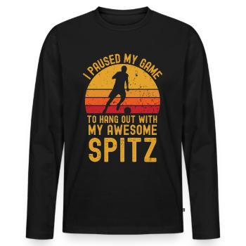 Football et Spitz - T-shirt manches longues Premium bio Homme - noir - Devant - Nico (187cm)