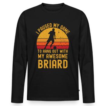 Football and Briard - Men's Premium Organic Long Sleeve Shirt - black - Front - Nico (187cm)