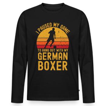 Football et boxeurs allemands - T-shirt manches longues Premium bio Homme - noir - Devant - Nico (187cm)