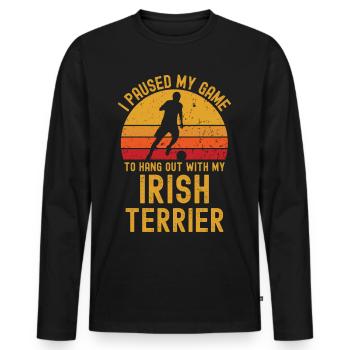 Football and Irish Terriers - Men's Premium Organic Long Sleeve Shirt - black - Front - Nico (187cm)