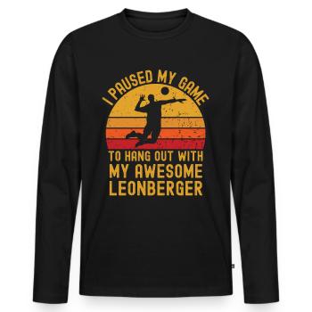 Volleyball and Leonberger - Men's Premium Organic Long Sleeve Shirt - black - Front - Nico (187cm)