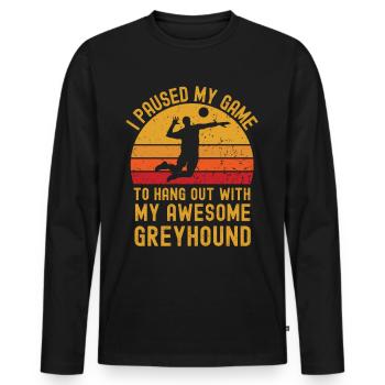 Volleyball und Greyhound - Männer Premium Bio Langarmshirt - Schwarz - Vorne - Nico (187cm)