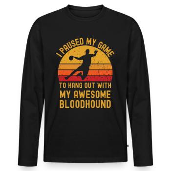 Handball et Limier - T-shirt manches longues Premium bio Homme - noir - Devant - Nico (187cm)