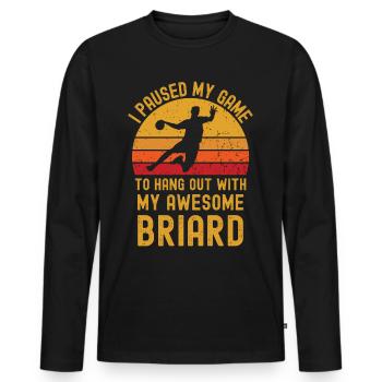 Handball and Briard - Men's Premium Organic Long Sleeve Shirt - black - Front - Nico (187cm)