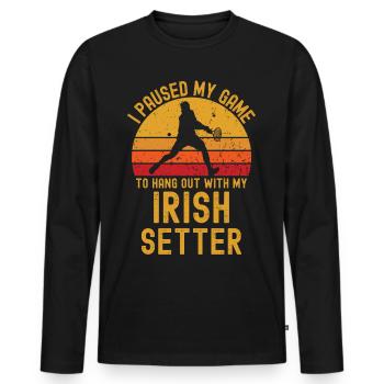 Tennis and Irish-Setter - Men's Premium Organic Long Sleeve Shirt - black - Front - Nico (187cm)