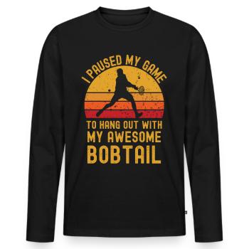 Tennis and Bobtail - Men's Premium Organic Long Sleeve Shirt - black - Front - Nico (187cm)