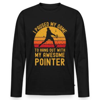 Tennis und Pointer - Männer Premium Bio Langarmshirt - Schwarz - Vorne - Nico (187cm)