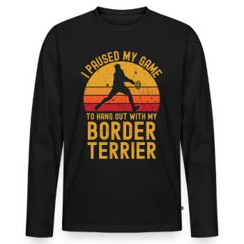 Tennis et Border Terriers - T-shirt manches longues Premium bio Homme - noir - Devant - Nico (187cm)