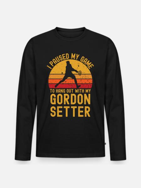 Tennis and Gordon-Setter - Men's Premium Organic Long Sleeve Shirt - black
