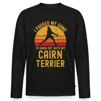 Tennis et Cairn Terriers - T-shirt manches longues Premium bio Homme - noir - Devant - Nico (187cm)