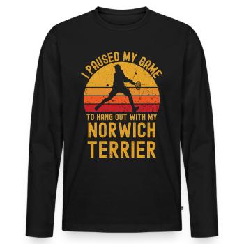 Tennis and Norwich Terriers - Men's Premium Organic Long Sleeve Shirt - black - Front - Nico (187cm)