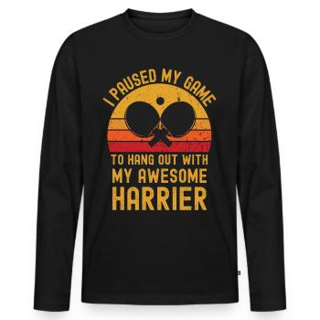 Tischtennis und Harrier - Männer Premium Bio Langarmshirt - Schwarz - Vorne - Nico (187cm)