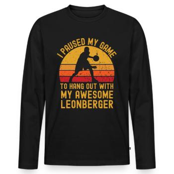 Basketball and Leonberger - Men's Premium Organic Long Sleeve Shirt - black - Front - Nico (187cm)