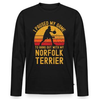 Basketball und Norfolk-Terrier - Männer Premium Bio Langarmshirt - Schwarz - Vorne - Nico (187cm)
