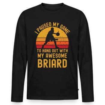 Basketball and Briard - Men's Premium Organic Long Sleeve Shirt - black - Front - Nico (187cm)