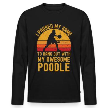 Basketball und Pudel - Männer Premium Bio Langarmshirt - Schwarz - Vorne - Nico (187cm)