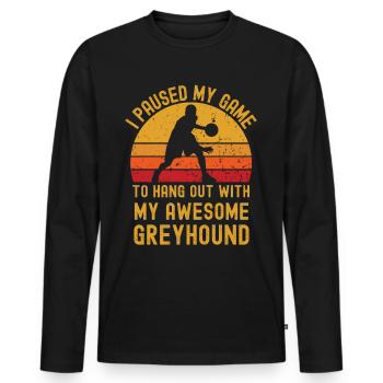 Basketball et Greyhound - T-shirt manches longues Premium bio Homme - noir - Devant - Nico (187cm)