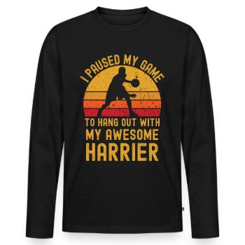 Basketball und Harrier - Männer Premium Bio Langarmshirt - Schwarz - Vorne - Nico (187cm)