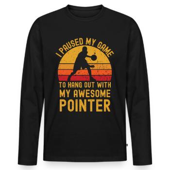 Basketball und Pointer - Männer Premium Bio Langarmshirt - Schwarz - Vorne - Nico (187cm)