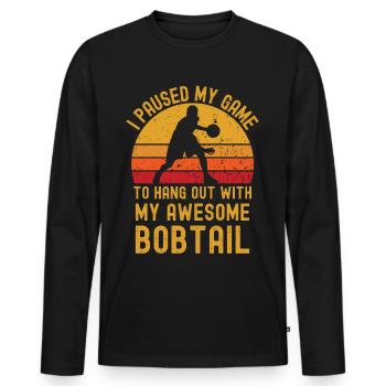Basketball and Bobtail - Men's Premium Organic Long Sleeve Shirt - black - Front - Nico (187cm)