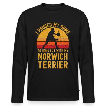 Basketball and Norwich Terriers - Men's Premium Organic Long Sleeve Shirt - black - Front - Nico (187cm)