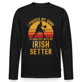 Basketball and Irish Setter - Men's Premium Organic Long Sleeve Shirt - black - Front - Nico (187cm)