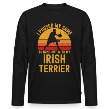 Basketball and Irish Terriers - Men's Premium Organic Long Sleeve Shirt - black - Front - Nico (187cm)