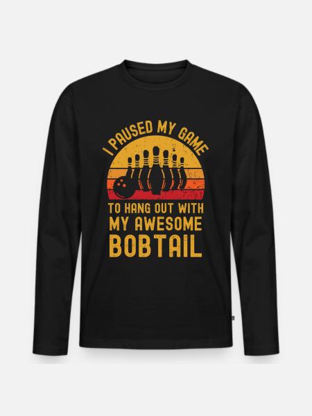 Bowling and Bobtail - Men's Premium Organic Long Sleeve Shirt - black