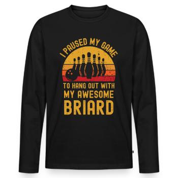 Bowling and Briard - Men's Premium Organic Long Sleeve Shirt - black - Front - Nico (187cm)