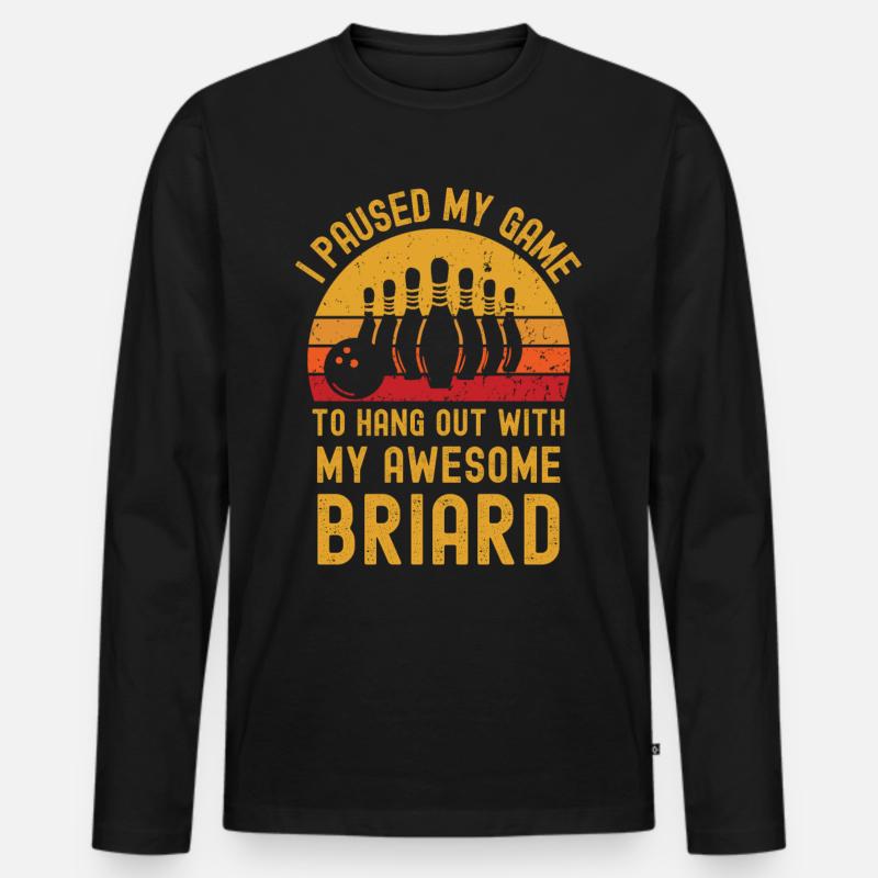 Bowling und Briard - Männer Premium Bio Langarmshirt - Schwarz