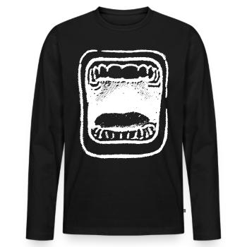 2reborn Schrei Mund Zähne Angst Scream Mouth 4 - Männer Premium Bio Langarmshirt - Schwarz - Vorne - Nico (187cm)