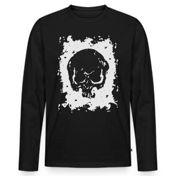 2reborn Skull Head Totenkopf Tot Died Freidhof - Männer Premium Bio Langarmshirt - Schwarz - Vorne - Nico (187cm)