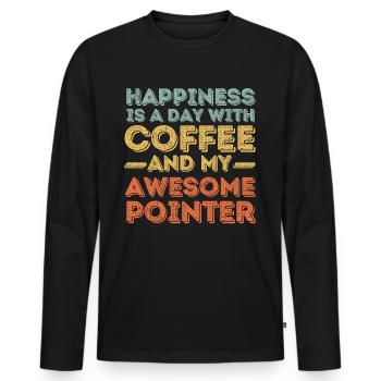 Pointer Coffee Dog Cafe - Men's Premium Organic Long Sleeve Shirt - black - Front - Nico (187cm)