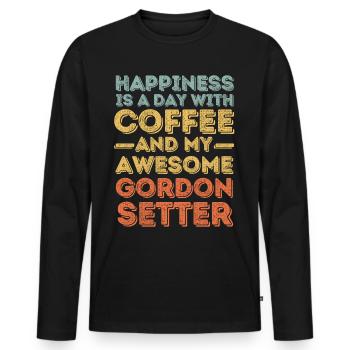 Gordon-Setter Café pour chiens - T-shirt manches longues Premium bio Homme - noir - Devant - Nico (187cm)