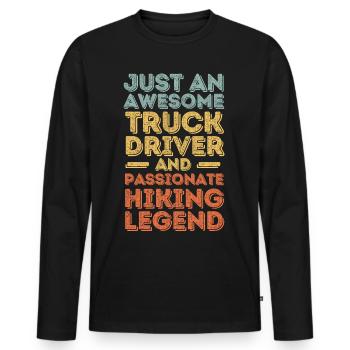 Truck drivers hiking retro - Men's Premium Organic Long Sleeve Shirt - black - Front - Nico (187cm)