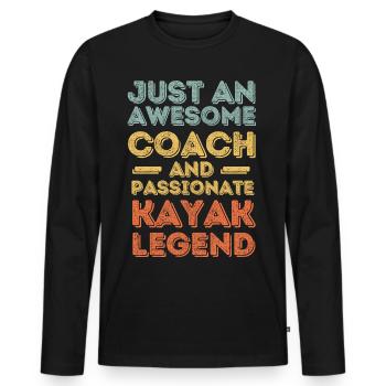 Trainer Kayak retro - Men's Premium Organic Long Sleeve Shirt - black - Front - Nico (187cm)
