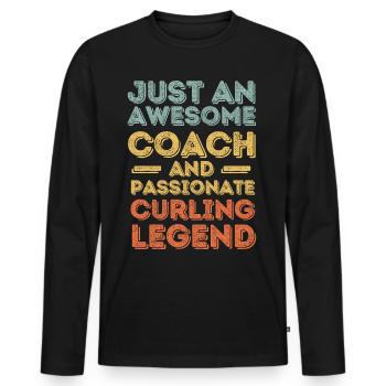 Trainer Curling retro - Men's Premium Organic Long Sleeve Shirt - black - Front - Nico (187cm)